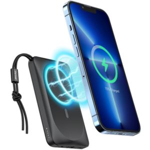 Charmast W1151 MagSafe Power Bank 10000mAh 20W με Θύρα USB-A και Θύρα USB-C Power Delivery / Quick Charge 3.0 Μαύρο