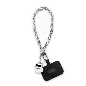 Karl Lagerfeld Choupette Wrist Chain Universal αλυσίδα κινητού συμβατή με κάθε τύπο θήκης (Ασημί – KLUCHCSKPK)