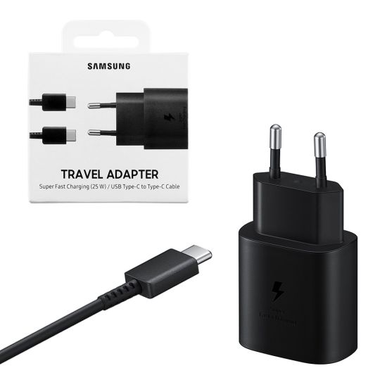 Samsung EP-TA800X Φορτιστής USB-C και Καλώδιο USB-C 25W Black (Retail)