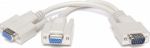 Powertech CAB-G006 VGA Splitter Male -> 2x VGA female 0.20m Γκρι