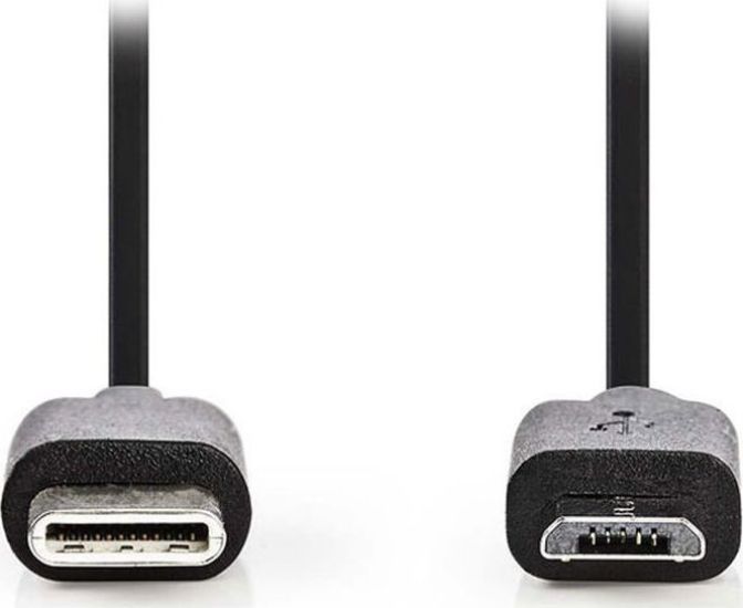 Nedis CCGP60750BK10 USB-C male - micro USB-B male Μαύρο 1m