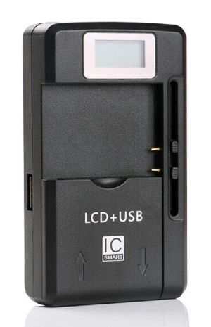 POWERTECH φορτιστής μπαταρίας κινητών QC64 με οθόνη, USB, μαύρος