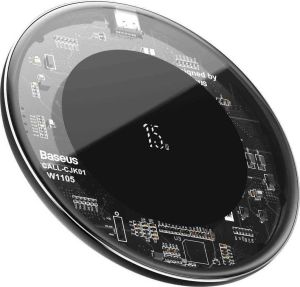 Baseus WXJK-BA02 Ασύρματος Φορτιστής (Qi Pad) 15W Μαύρος